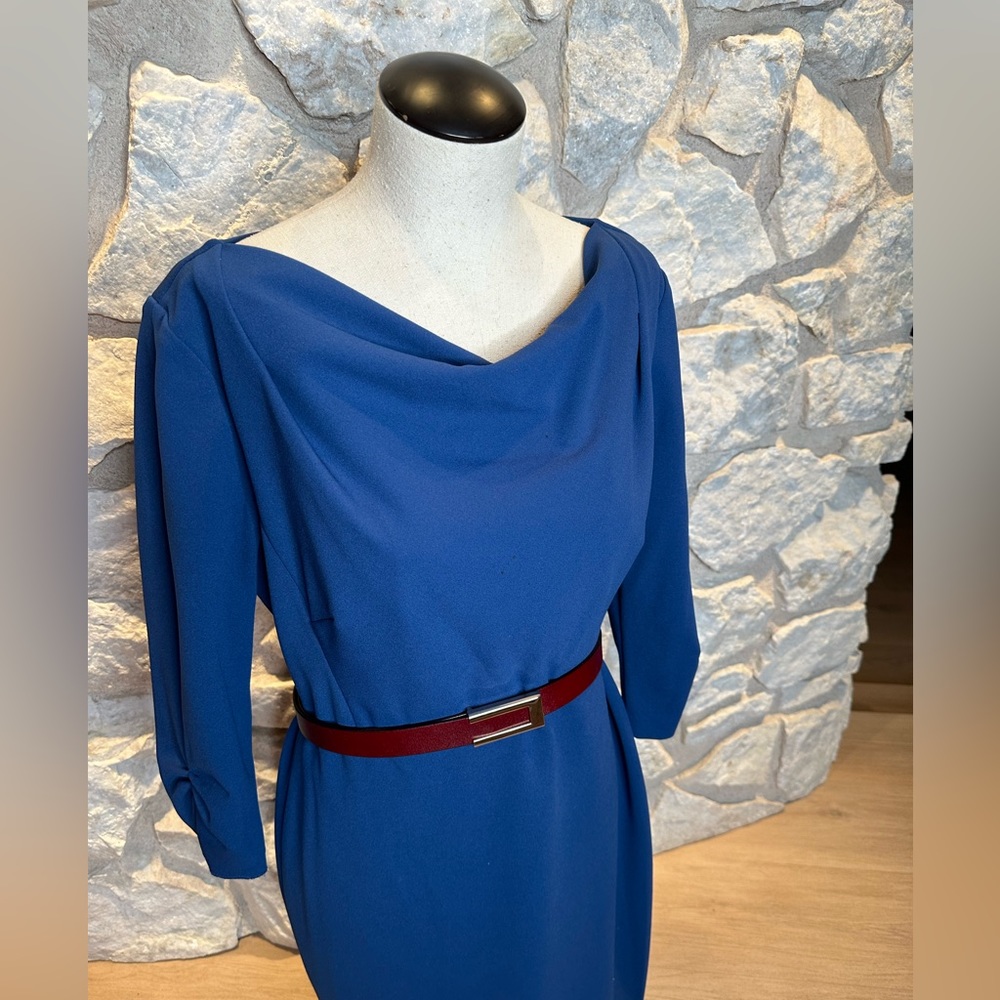 Calvin Klein size 12 sheath dress blue